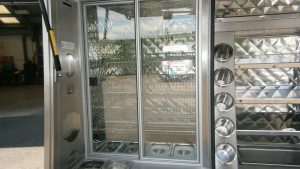 Shelves and storage in a hot and cold catering Jiffy Van