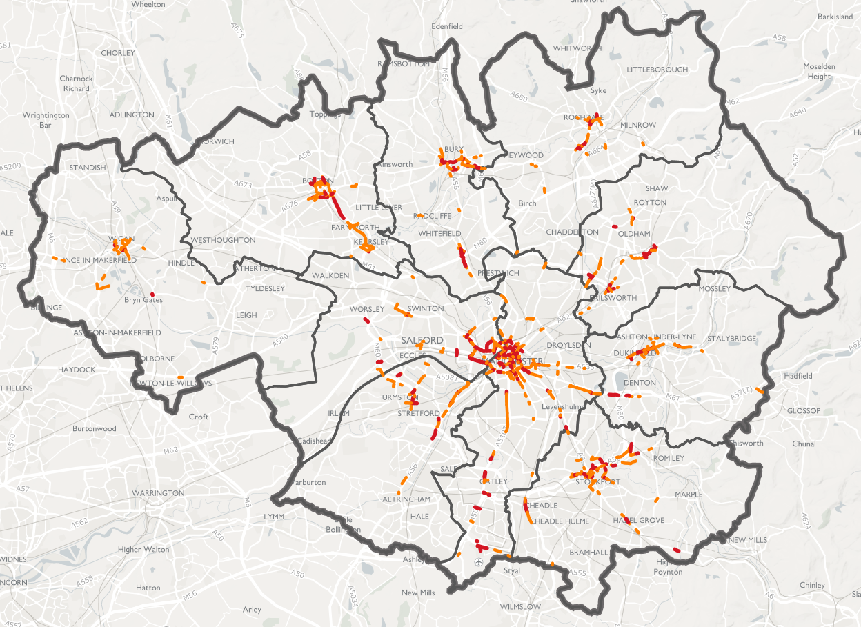 Manchester clean air zone proposal map