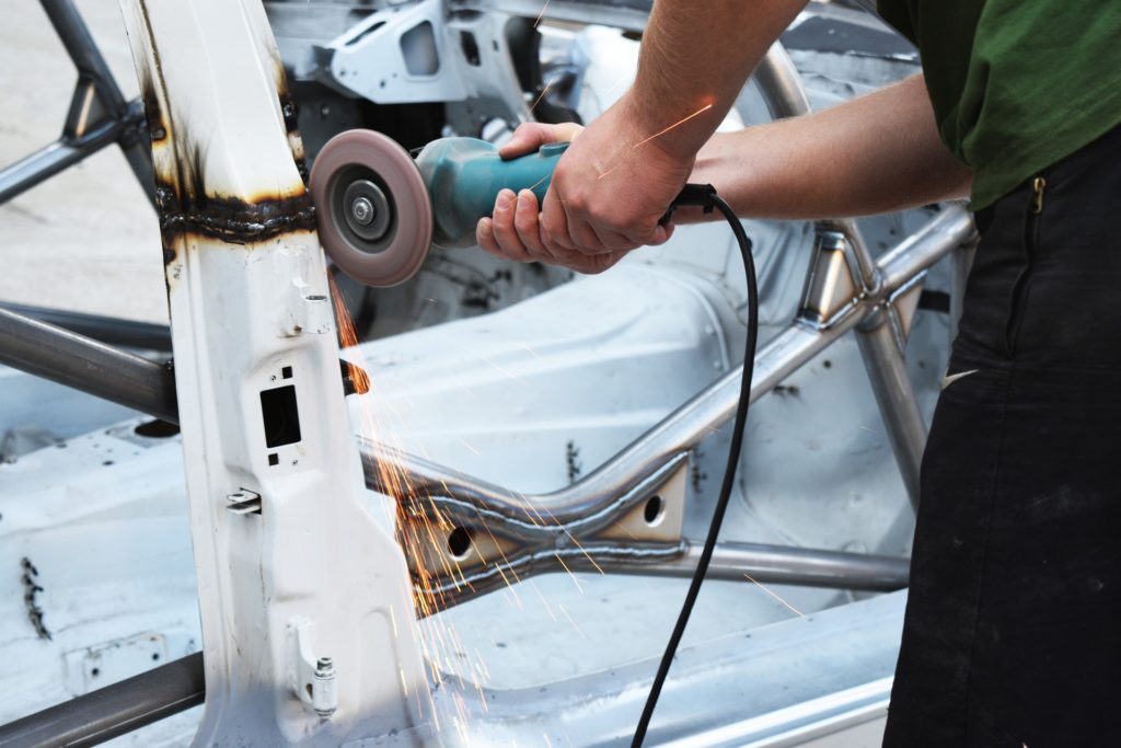grinding a vehicle