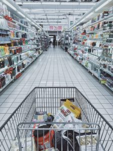 large supermarket with lots of lights and wasted space