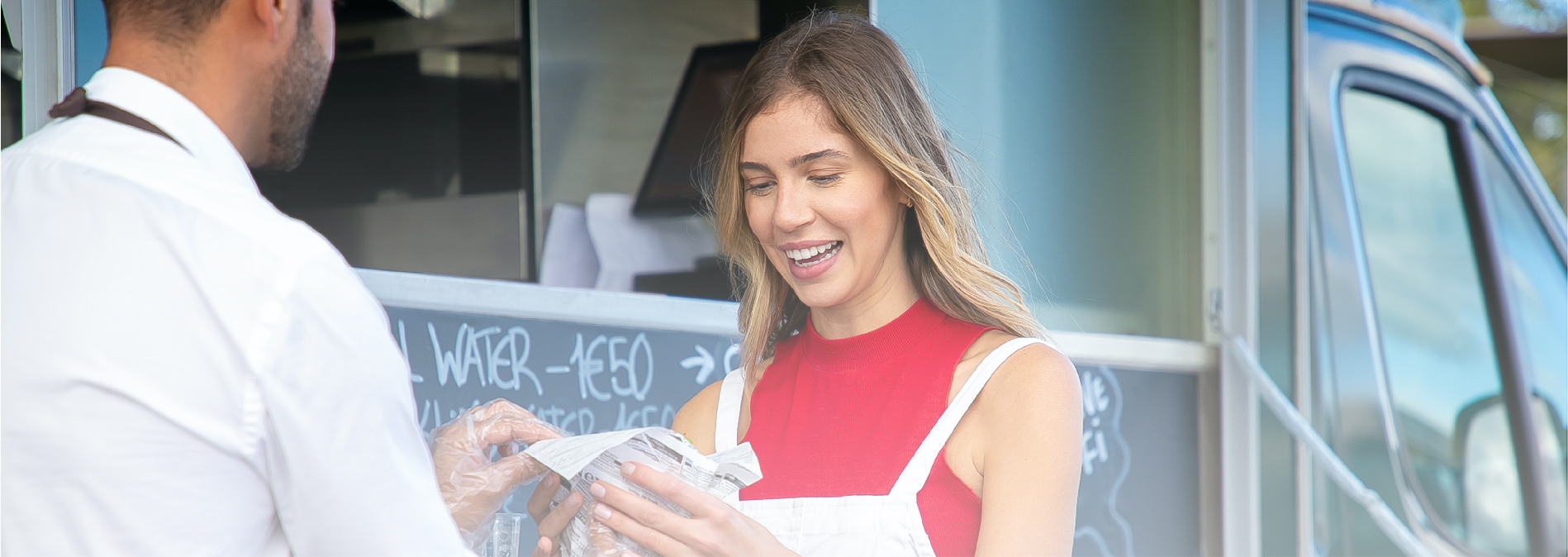 woman eating street food