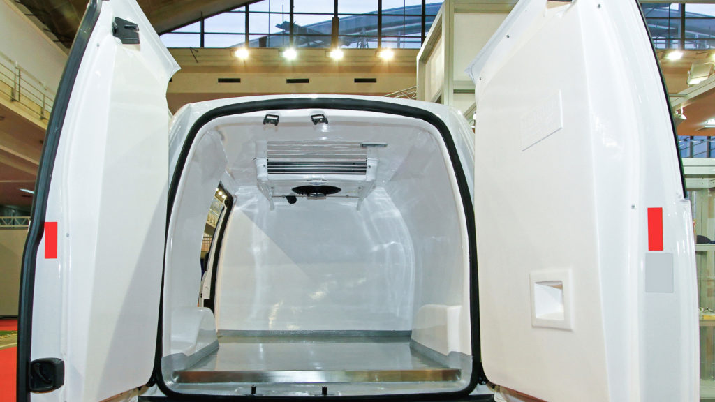 inside a refrigerated van